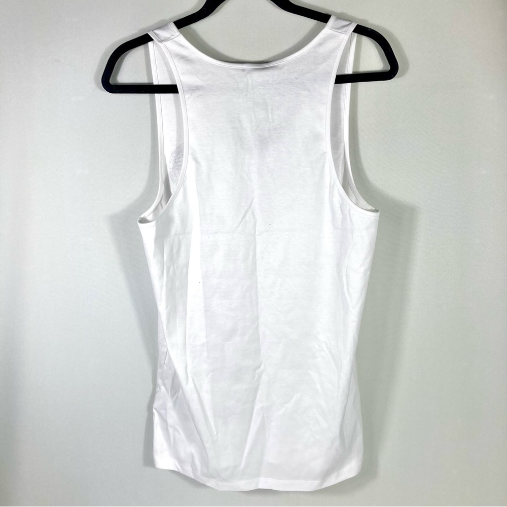 Versace Logo Cotton Women Graphic Tank White Size 44 IT 8 US NEW Designer Summer - Picture 7 of 12
